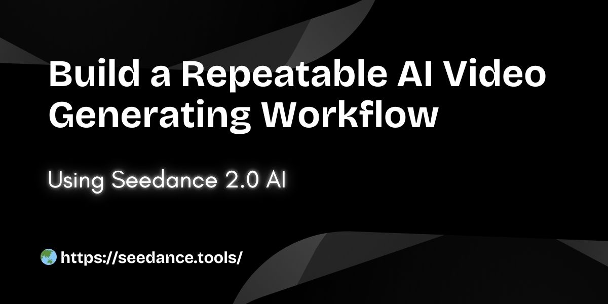 Seedance Workflow: History, Credits, and Repeatable Production ...